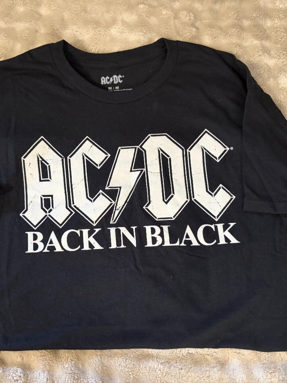 AC/DC Black Rock Band T-Shirt, Brand New, Never Worn, Classic Logo Tee, Music
